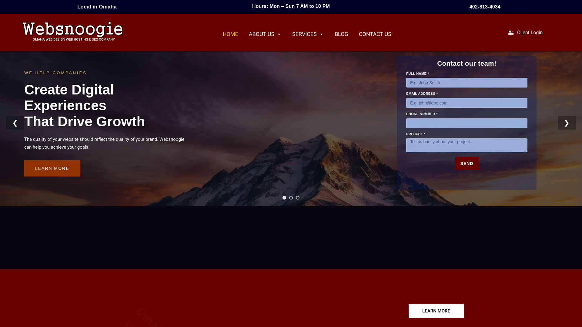 website screenshot of https://www.websnoogie.com