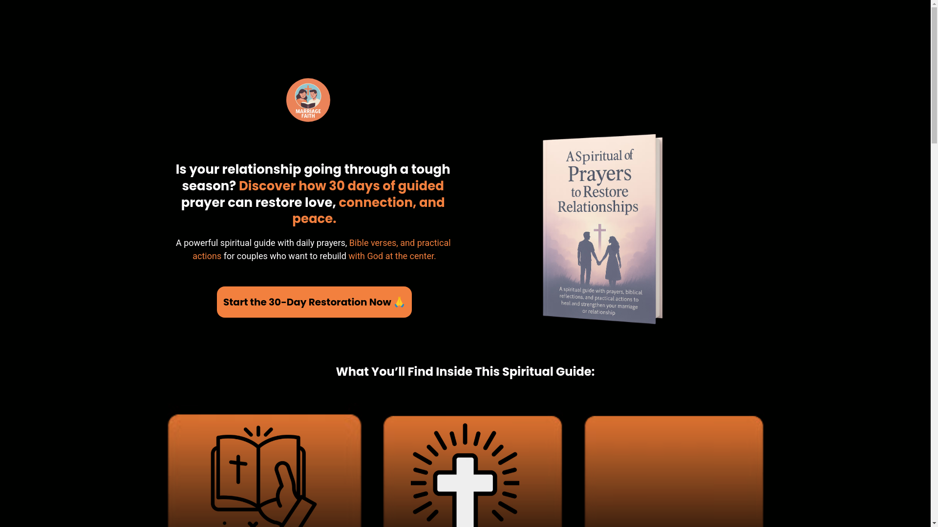 website screenshot of https://restorewithprayer.shop/