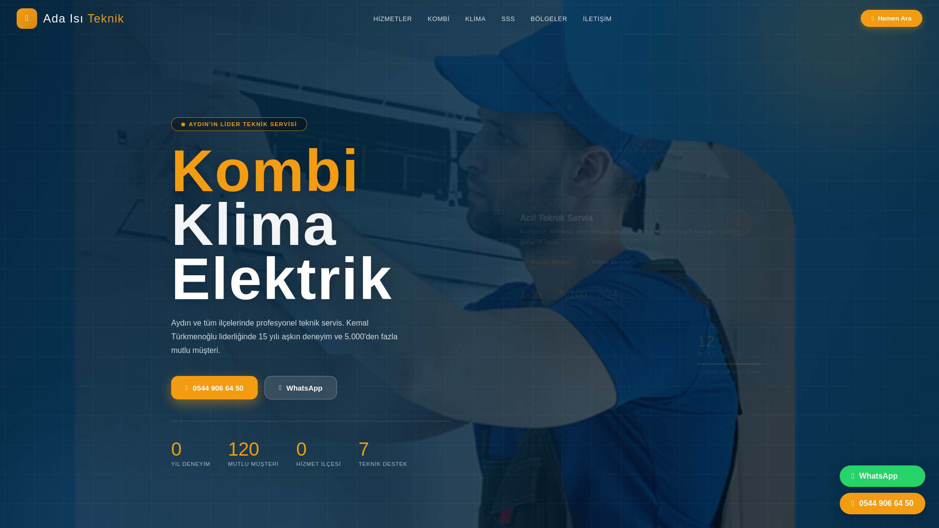 website screenshot of https://aydinadateknik.com/