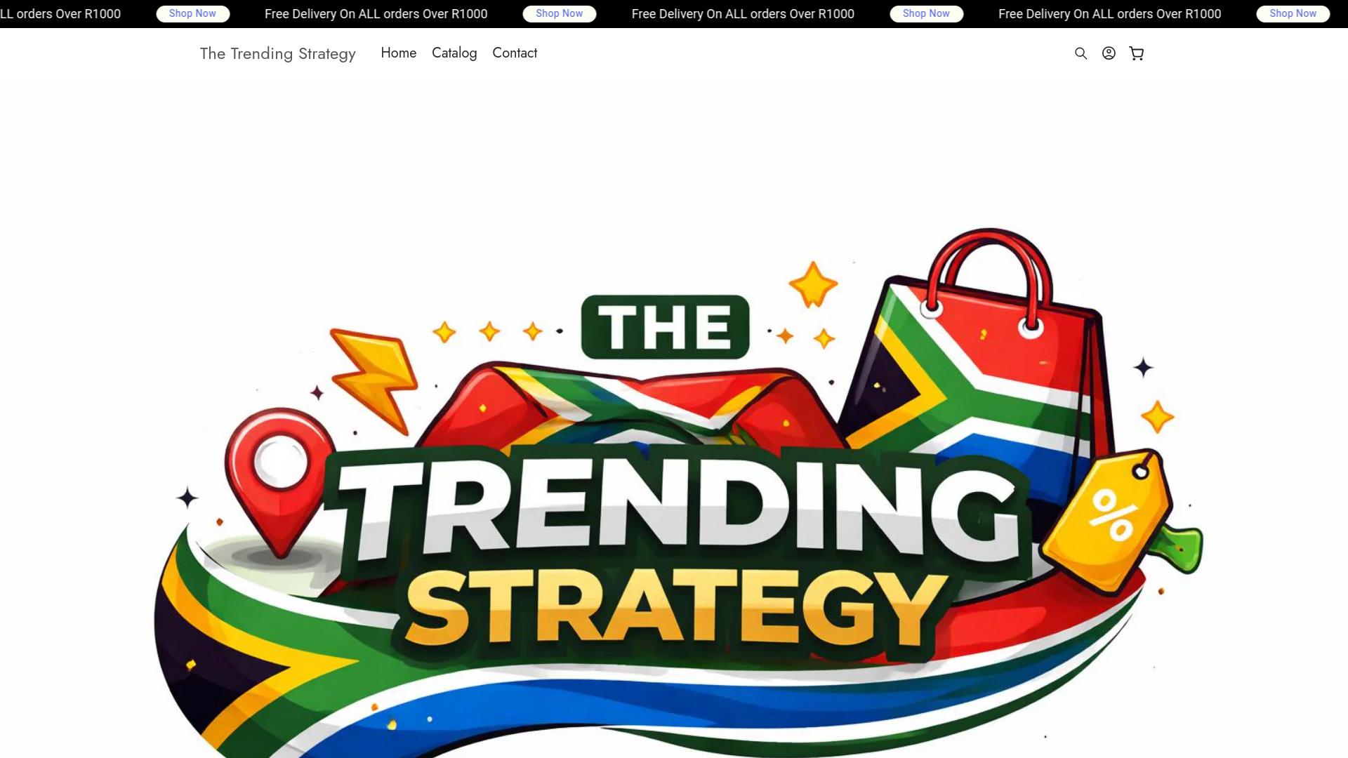 website screenshot of https://thetrendingstrategy.co.za