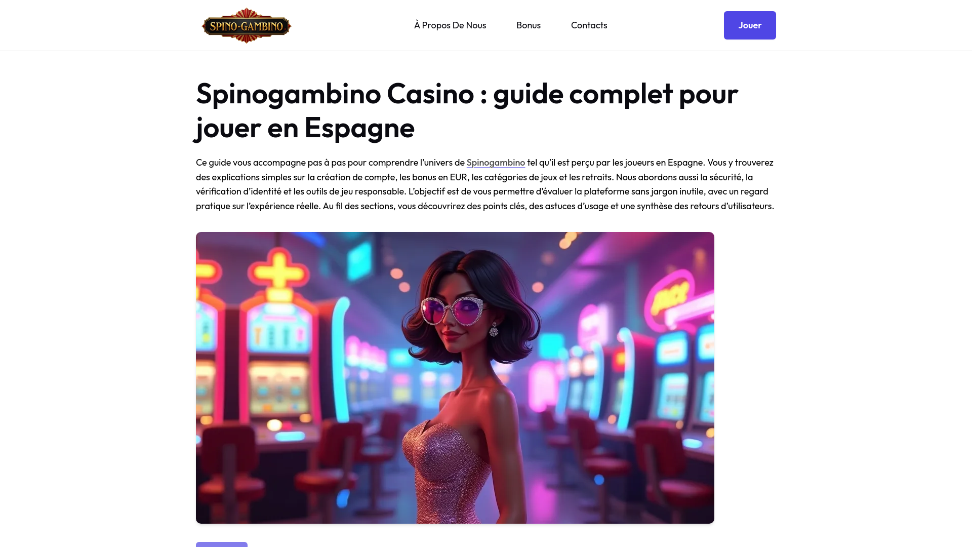 website screenshot of https://spinogambino-avis-fr.pages.dev/