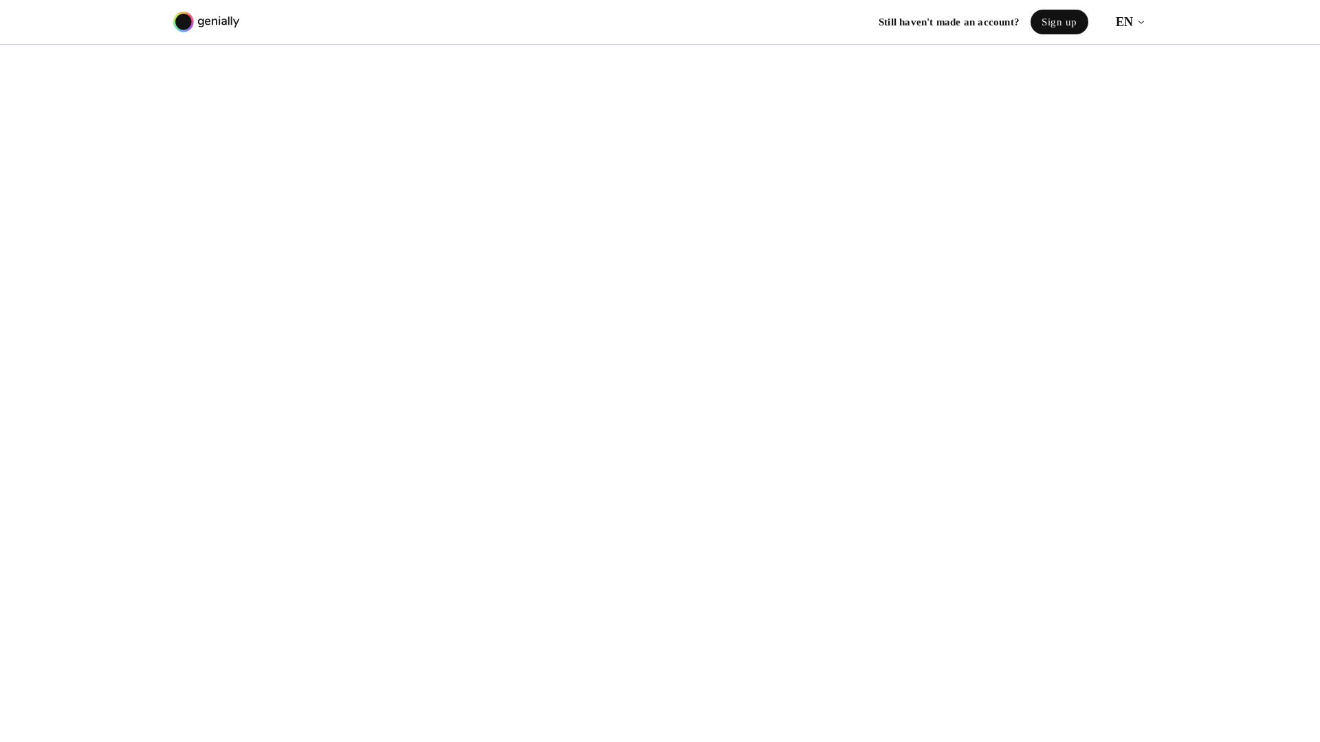 website screenshot of https://auth.genially.com/