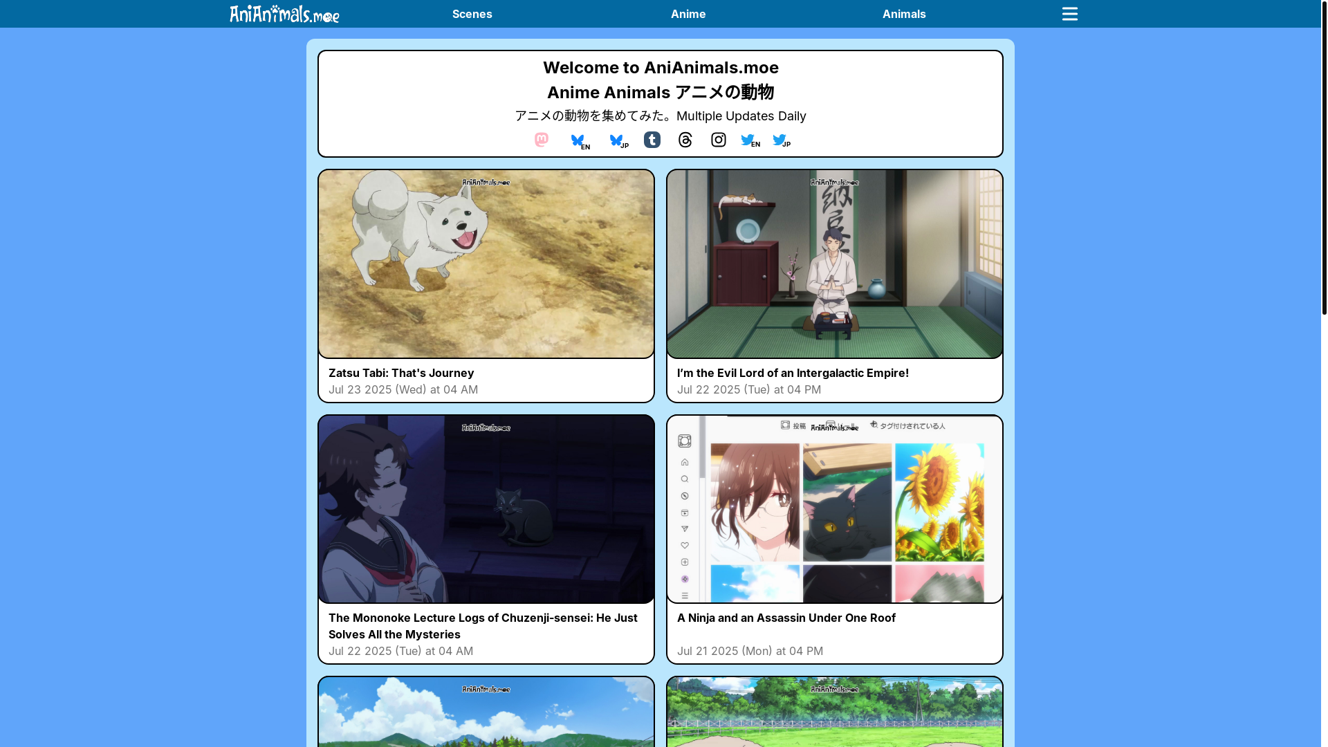 website screenshot of https://anime-animals.pages.dev/
