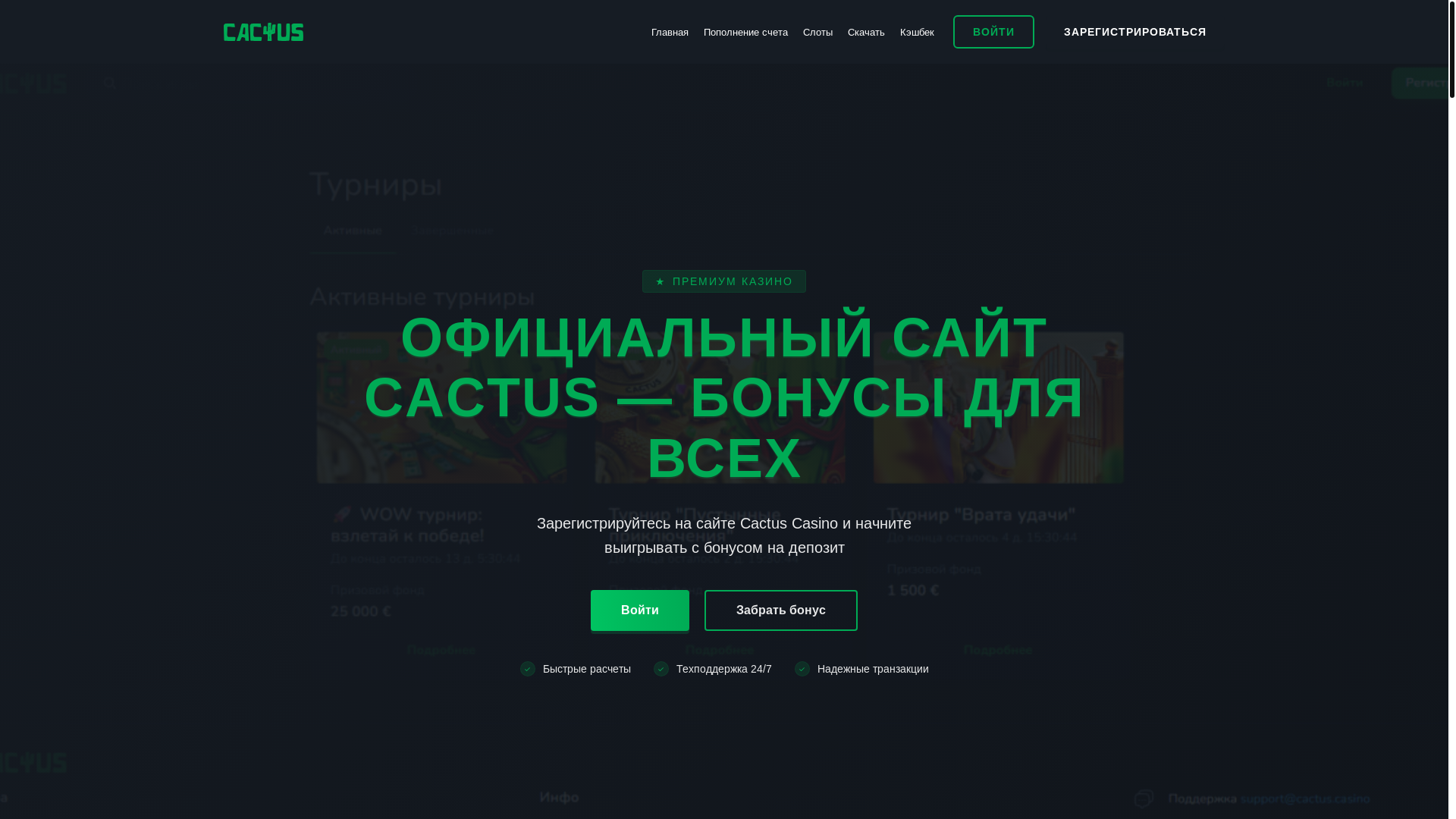 website screenshot of https://cactus-casino.press/