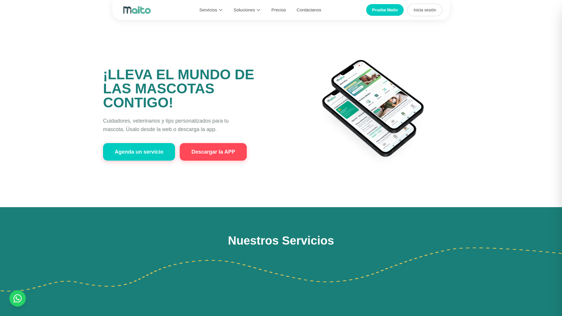 website screenshot of https://maitomascotas-landing.pages.dev/