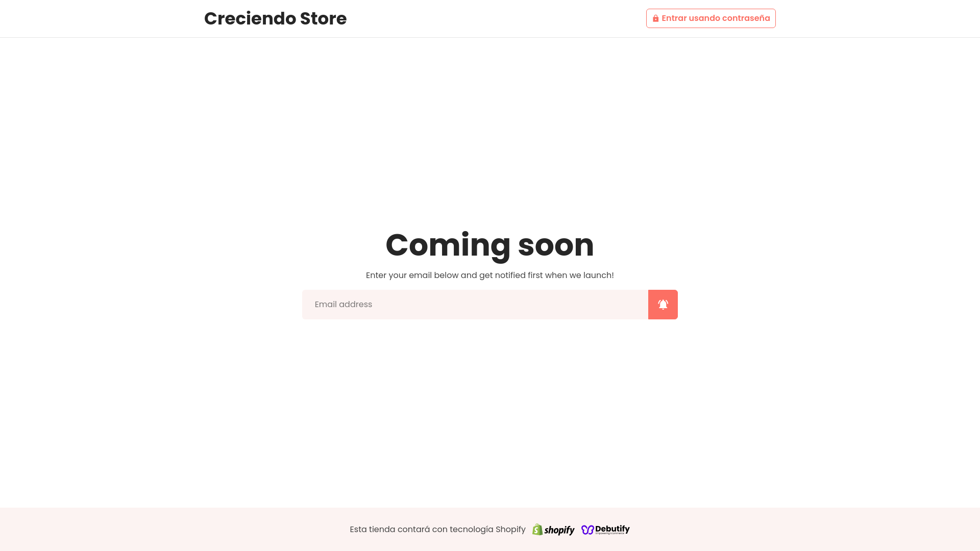 website screenshot of https://creciendostore.online/