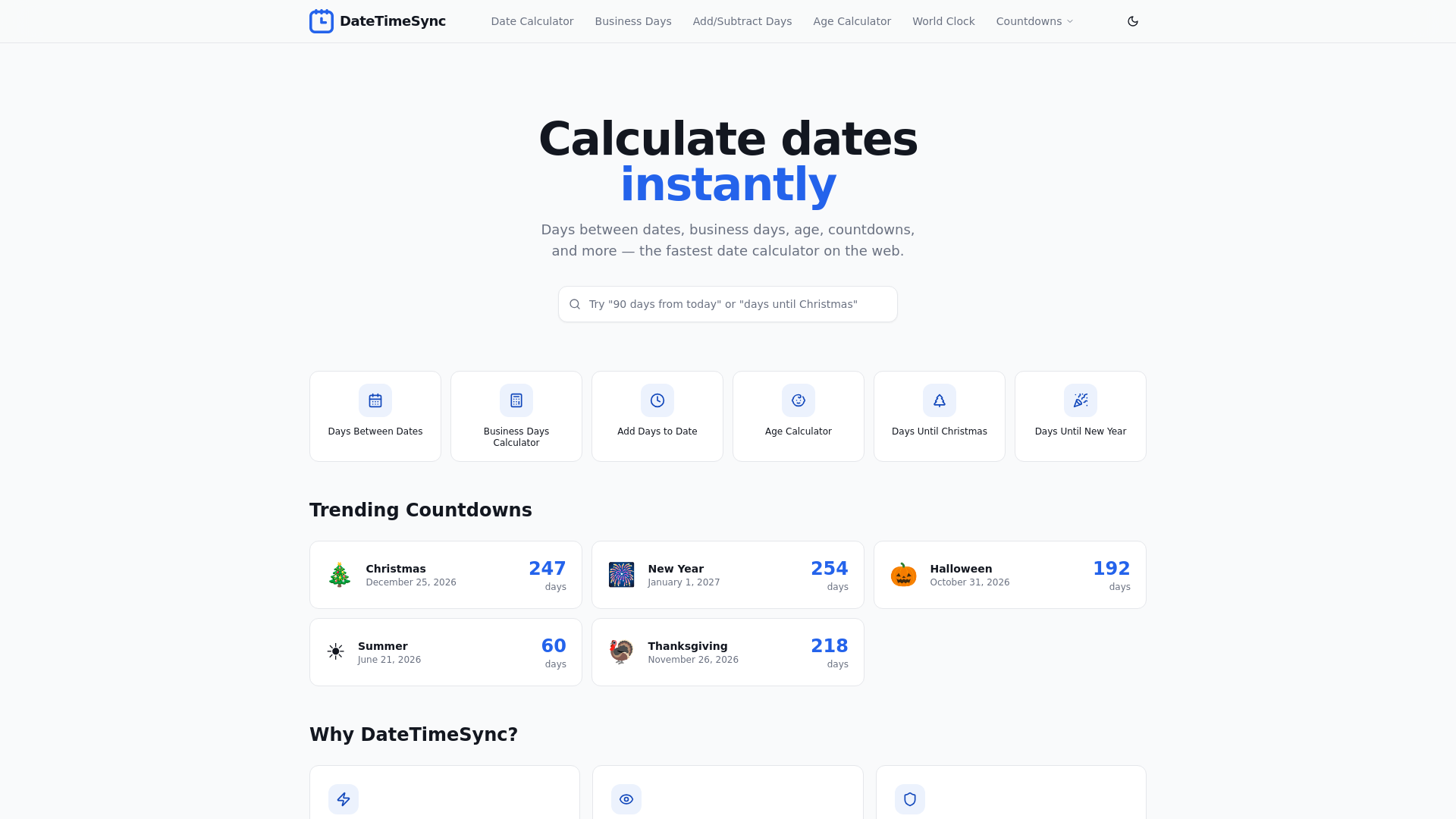 website screenshot of https://datetimesync.com/