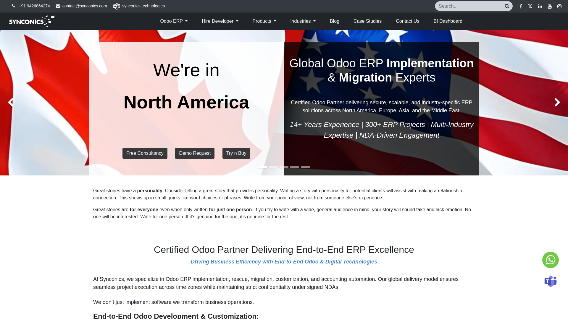 website screenshot of https://synconicsautomation.com/