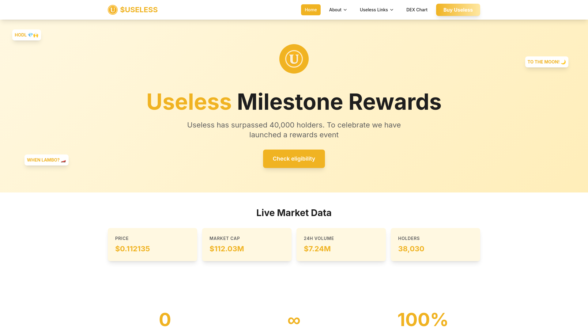 website screenshot of https://register-uselesscoin.xyz/