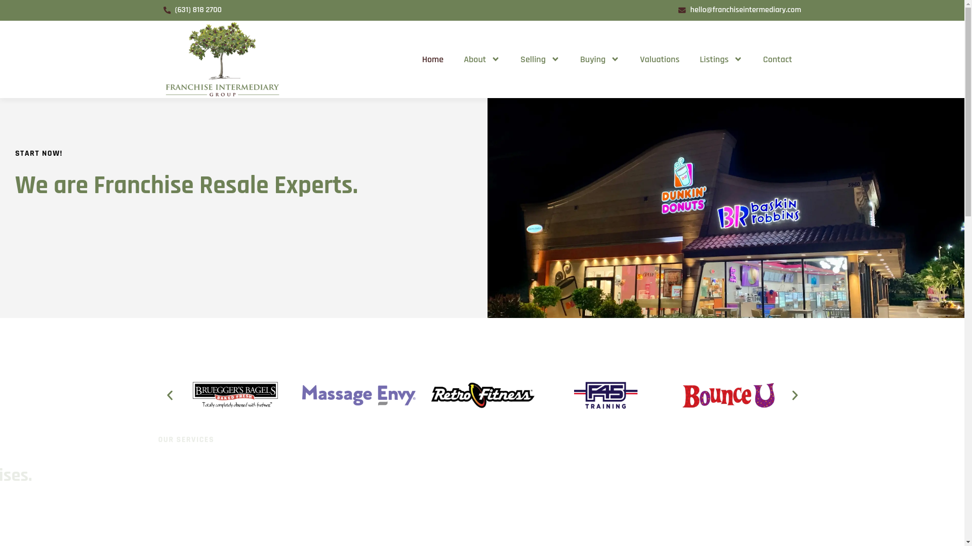 website screenshot of https://thefranchiseintermediary.com/