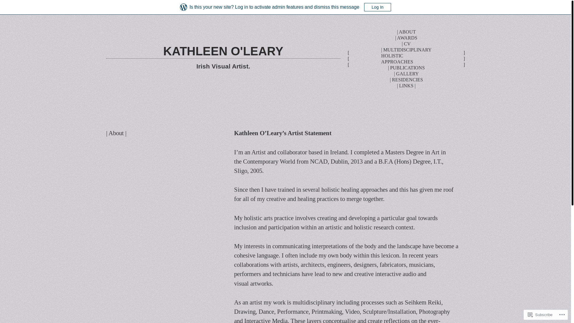website screenshot of https://kathleenolearyartworks.com/