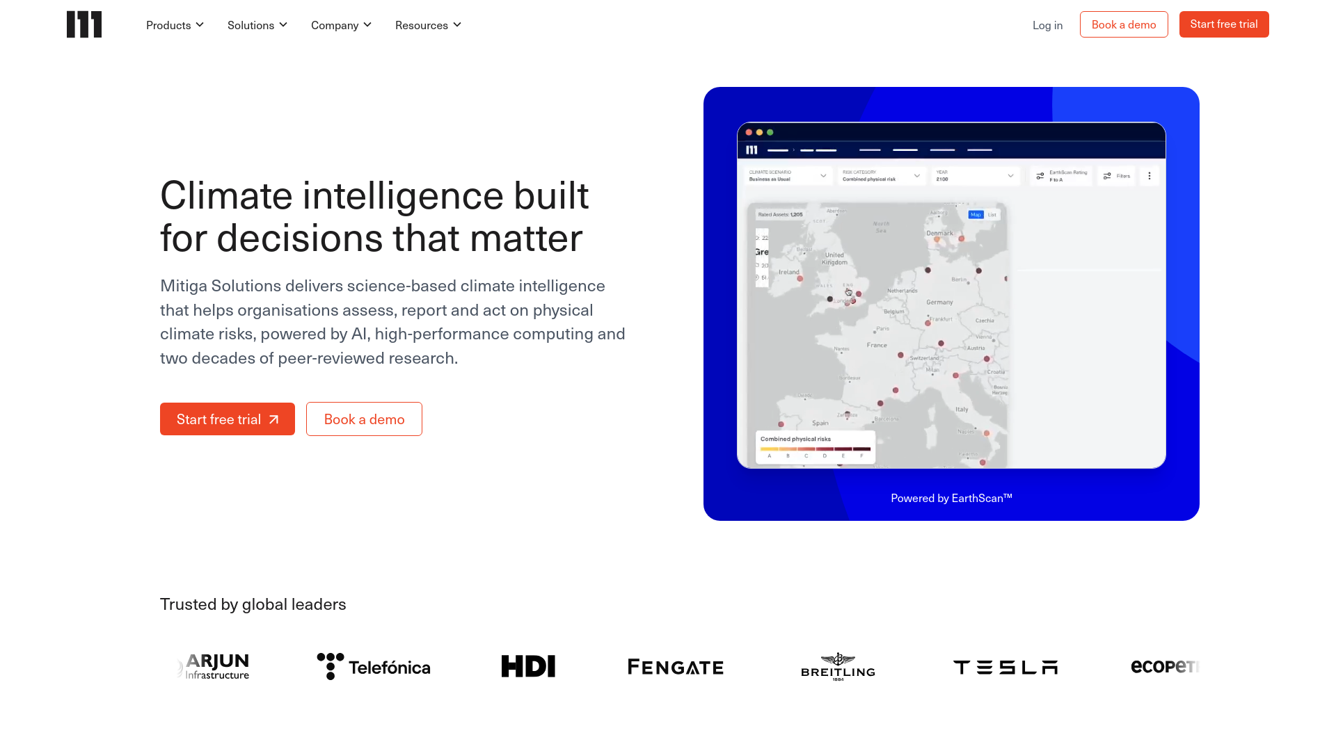 website screenshot of https://mitigasolutions.com/