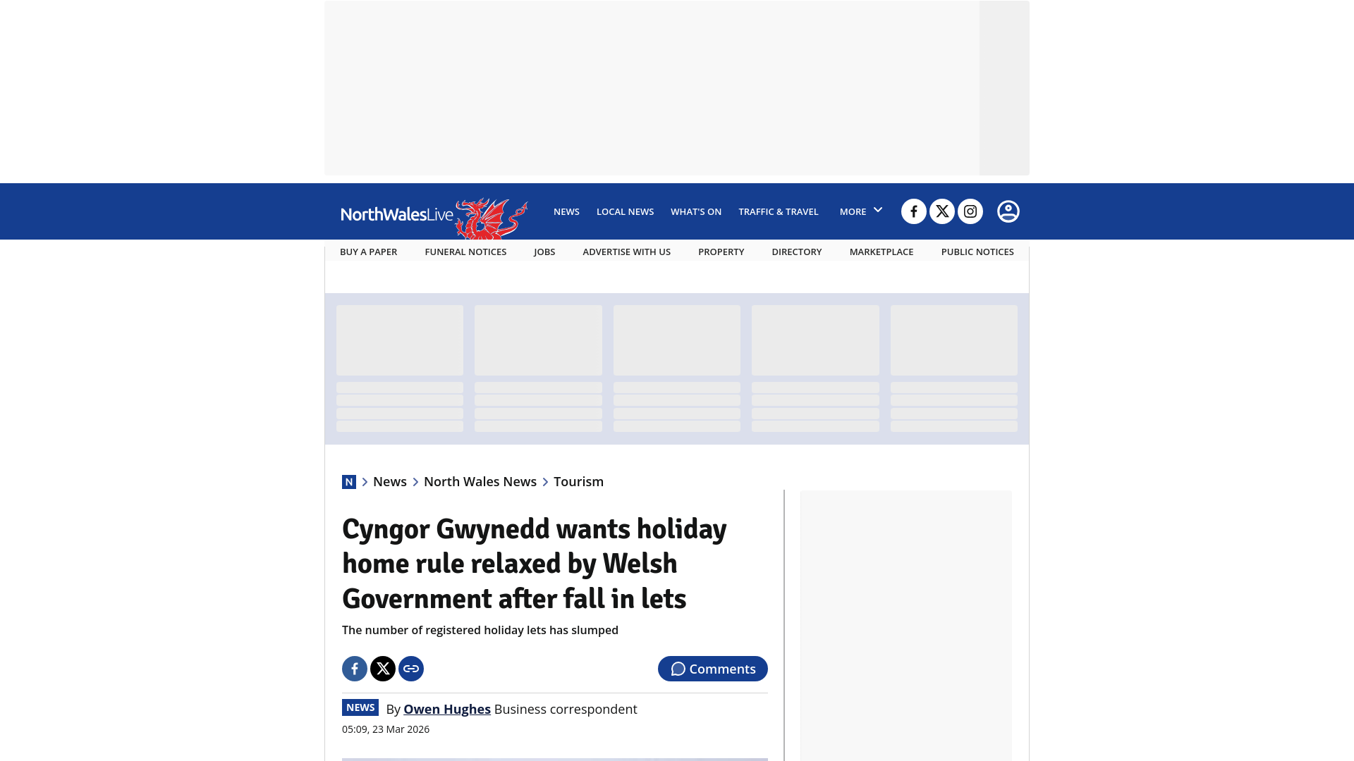 website screenshot of https://www.dailypost.co.uk/news/north-wales-news/cyngor-gwynedd-wants-holiday-home-33640085