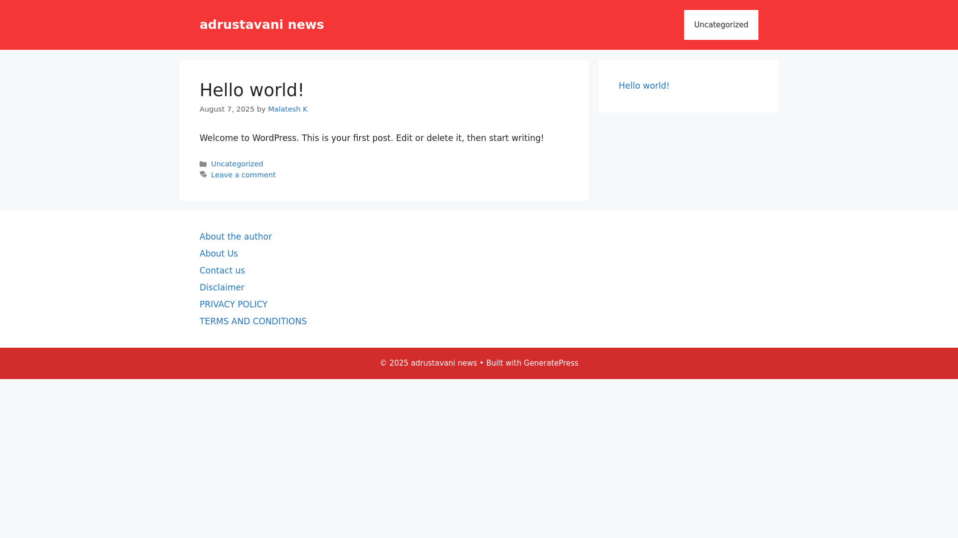 website screenshot of https://adrsutavaninews.com/