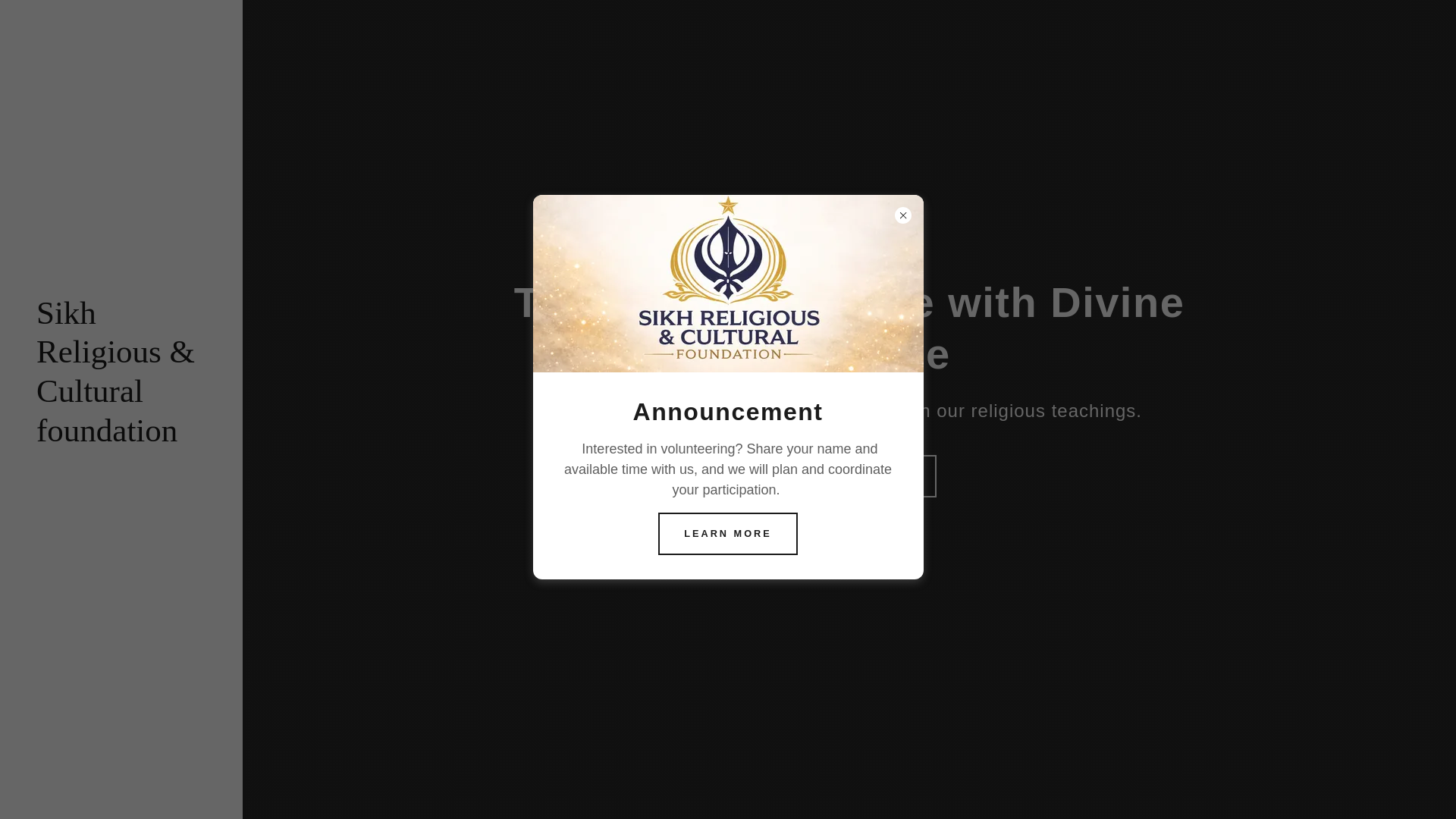website screenshot of https://sikhreligiousfoundation.com/