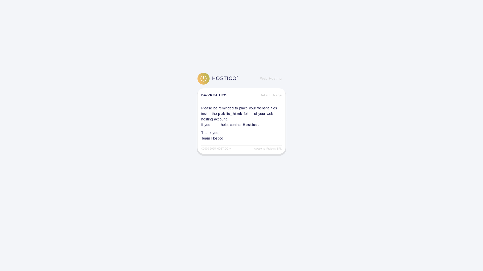 website screenshot of https://da-vreau.ro/