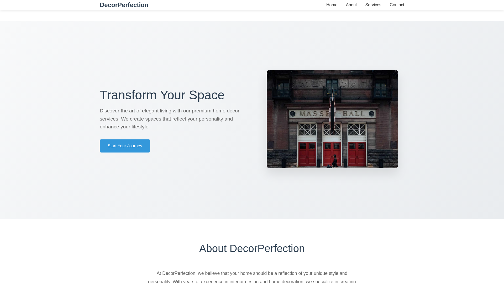 website screenshot of https://decorperfection.click/