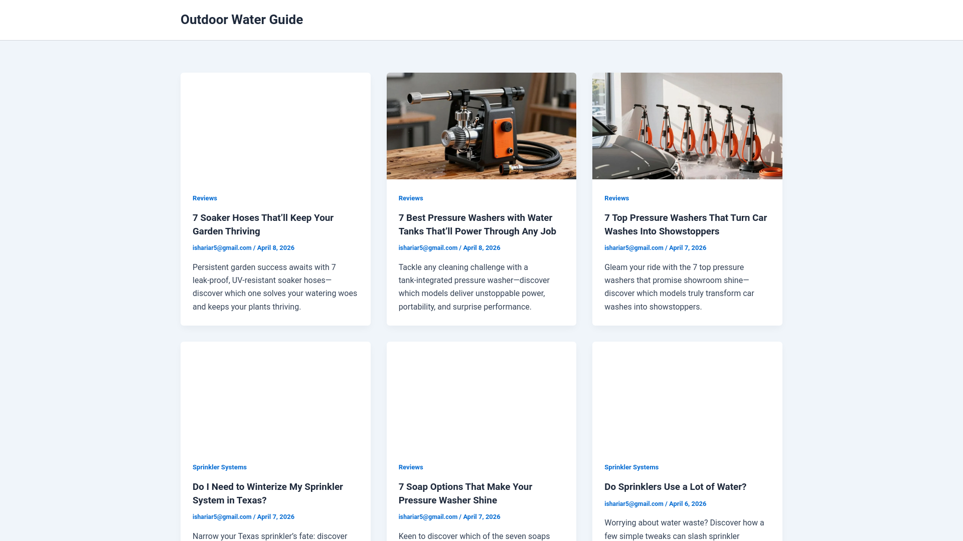 website screenshot of https://outdoorwaterguide.com
