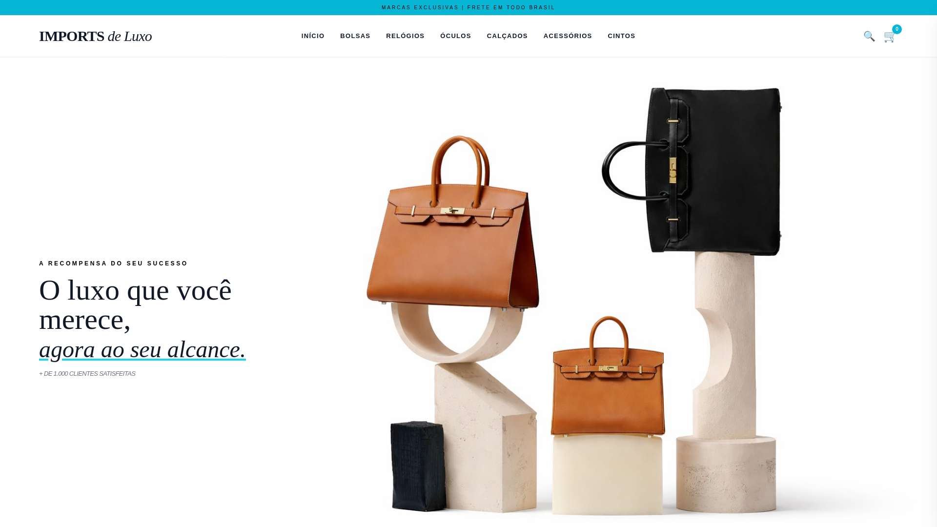 website screenshot of https://importsdeluxo.com.br