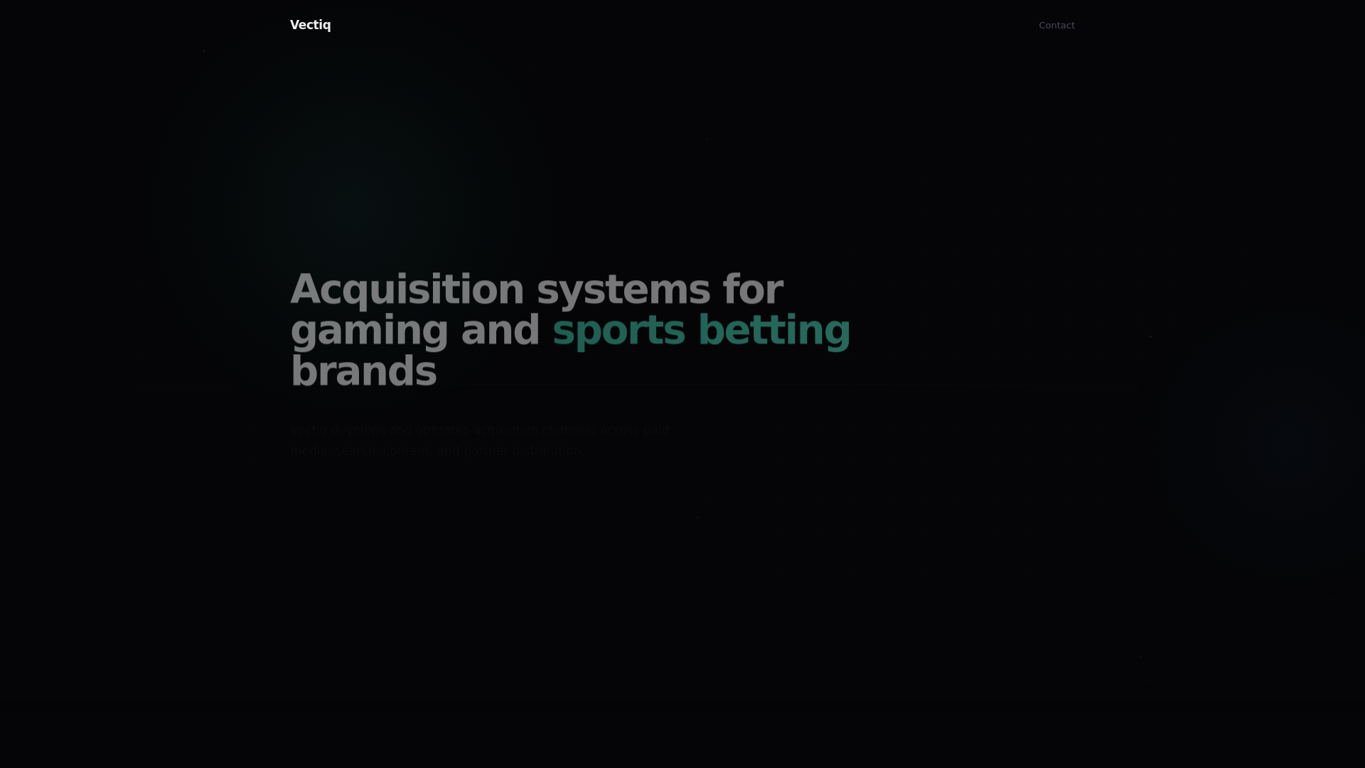 website screenshot of https://vectiq.io