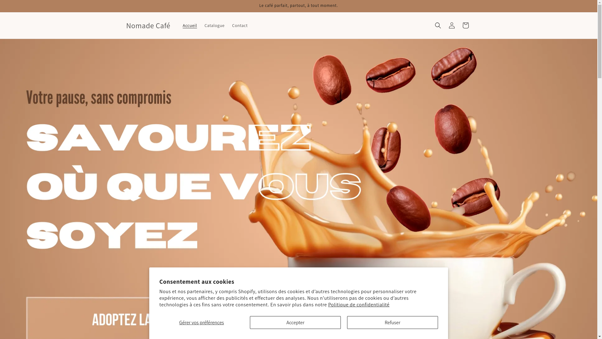 website screenshot of https://nomade-cafe.fr/