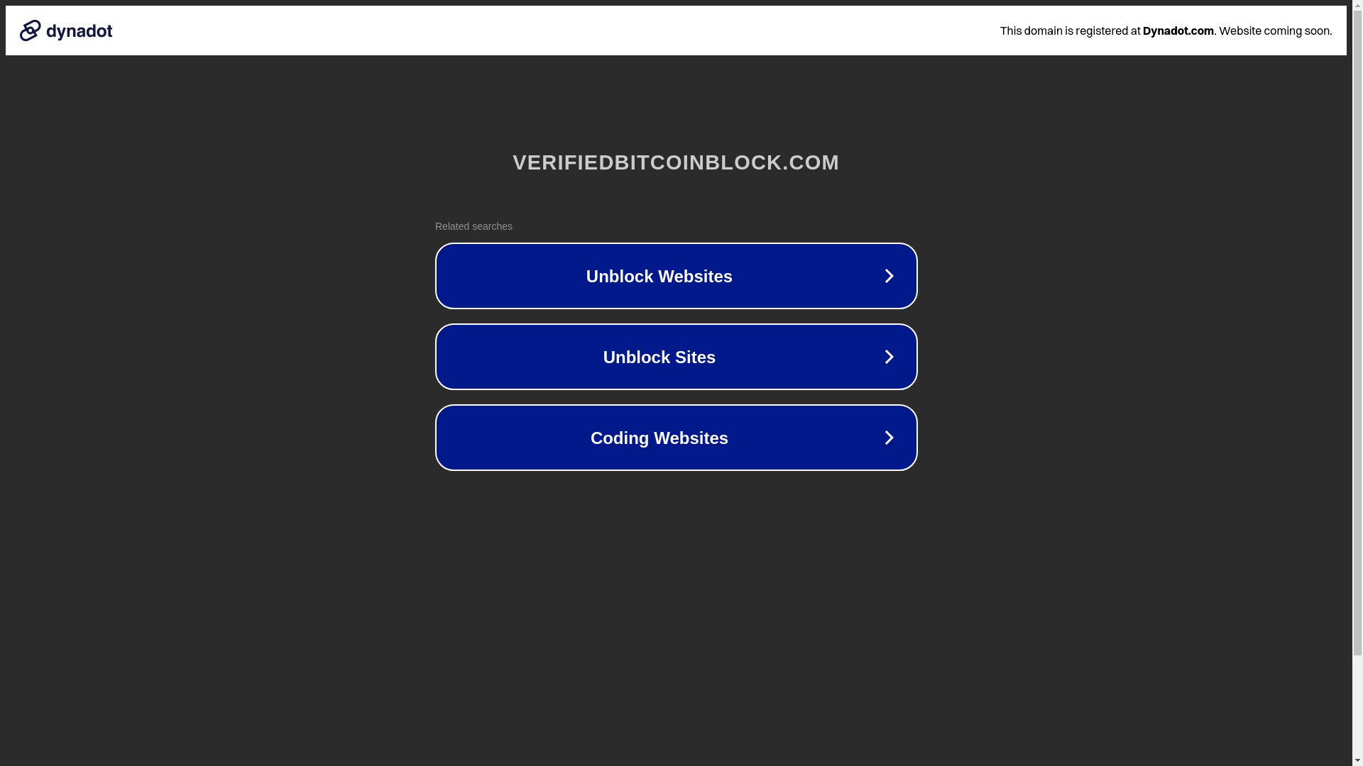 website screenshot of https://verifiedbitcoinblock.com/