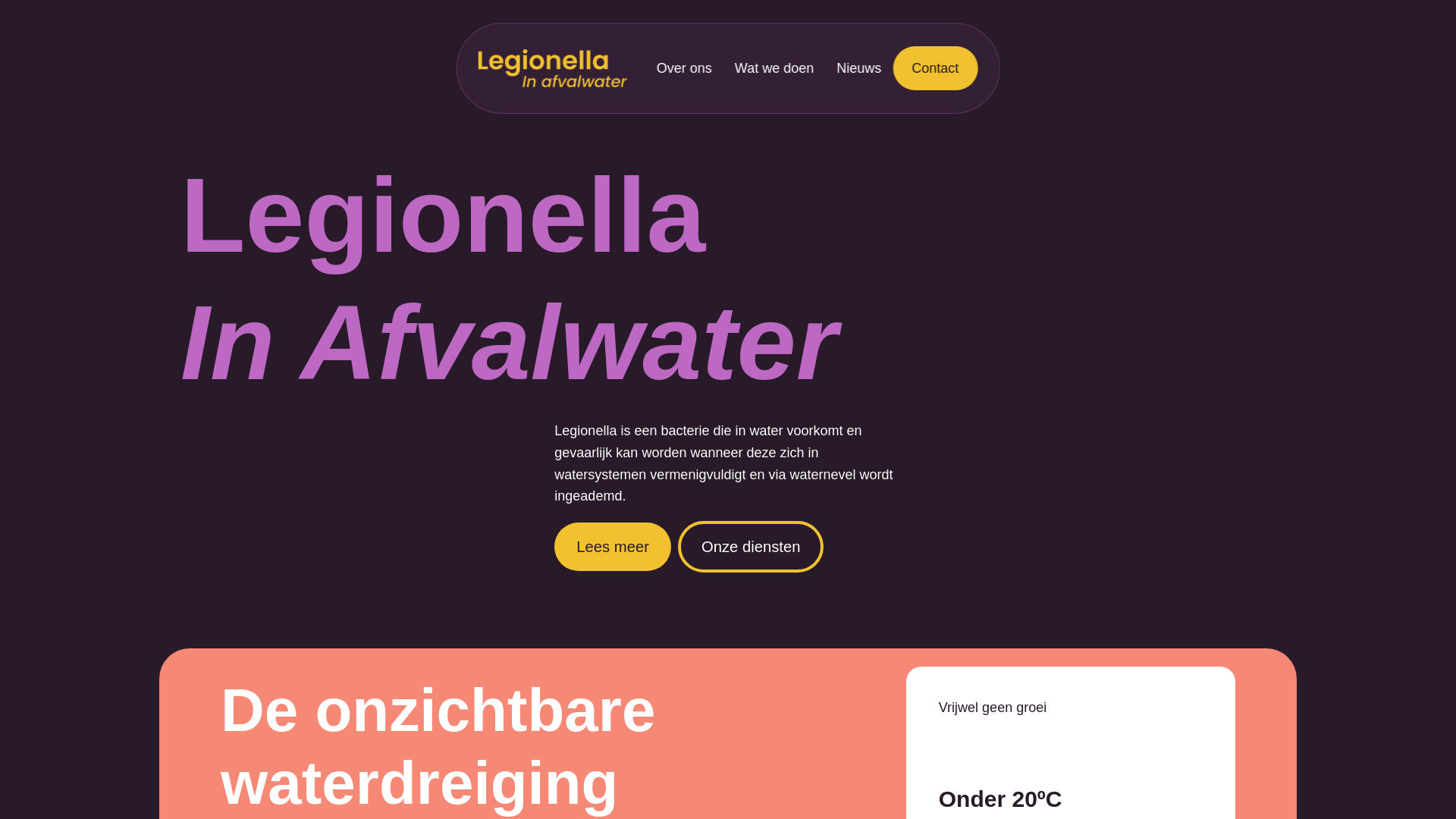 website screenshot of https://legionellainafvalwater.nl/