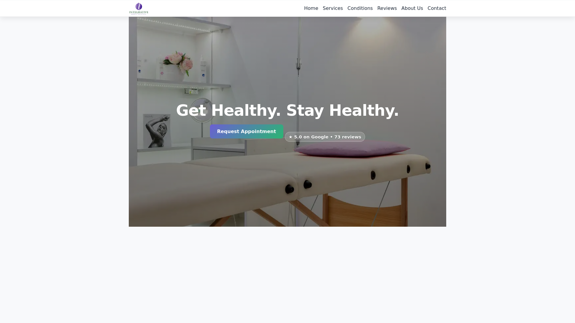 website screenshot of https://integrative-health-solutions-demo.pages.dev/