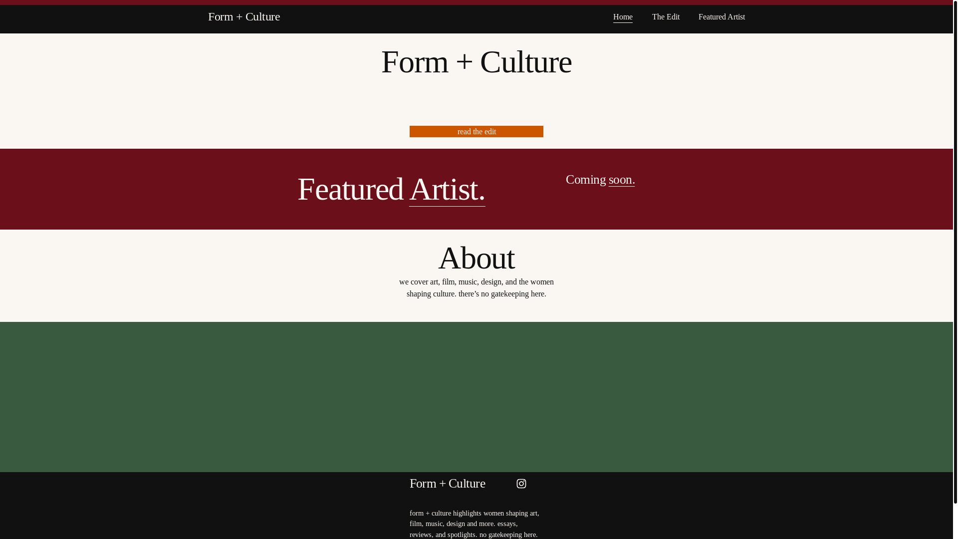 website screenshot of https://formandculture.com/