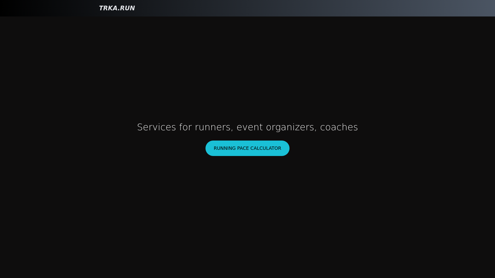 website screenshot of https://trka.run/