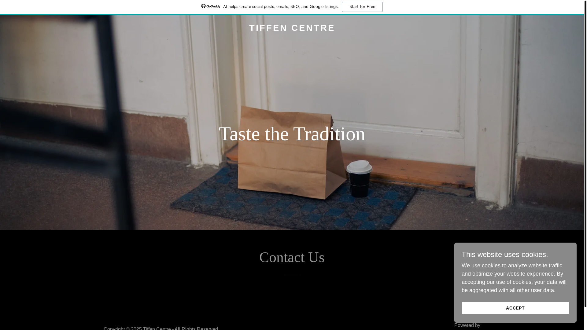 website screenshot of https://tiffencentre.in/