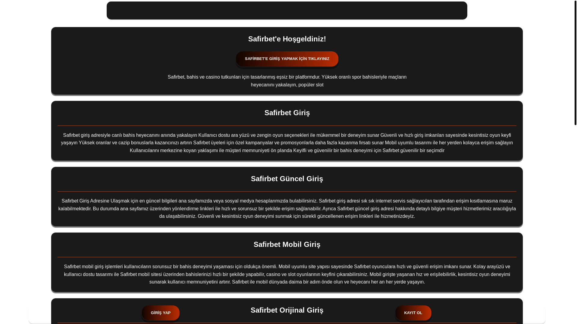 website screenshot of https://safirbet-guncelgiris.com/