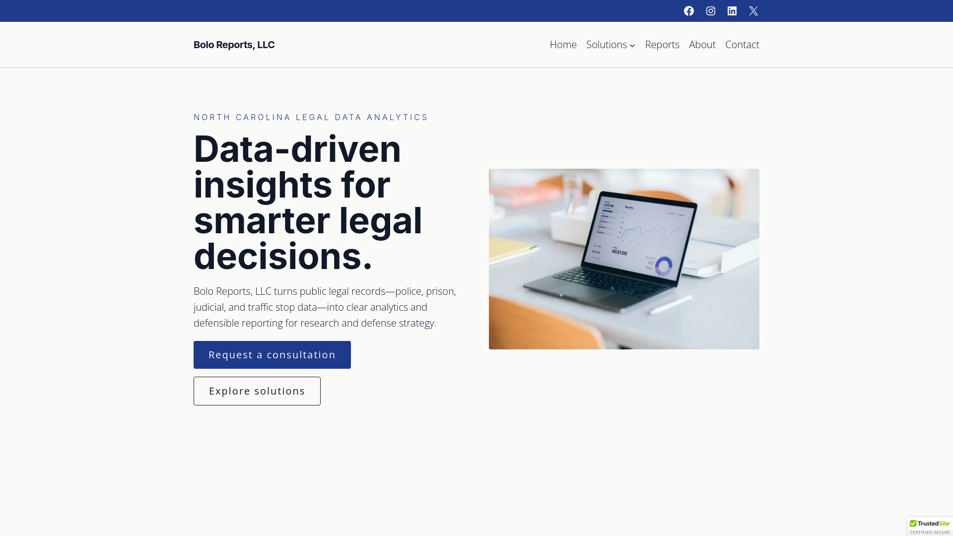 website screenshot of https://boloreports.com/