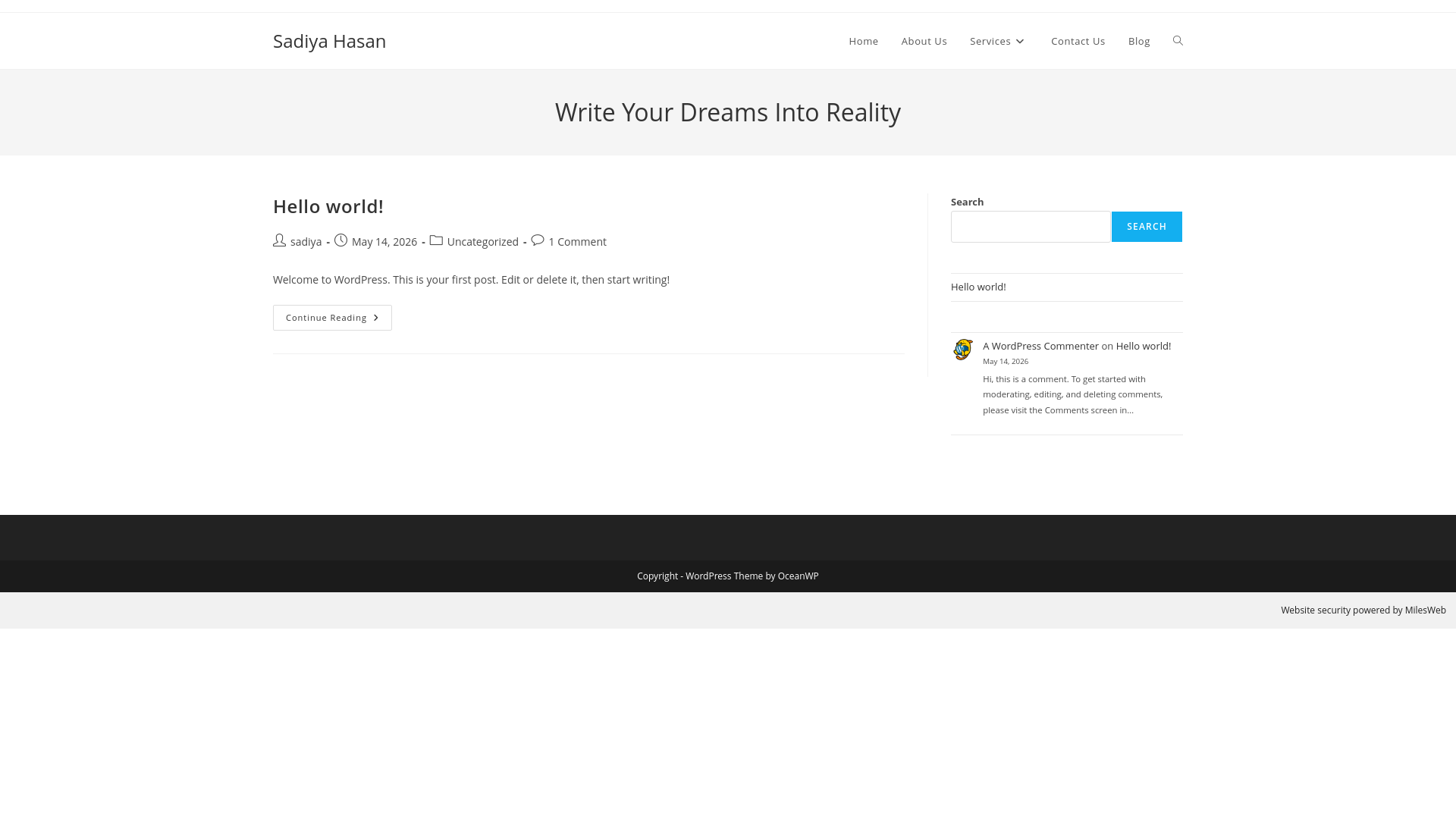 website screenshot of https://sadiyahasan.com/