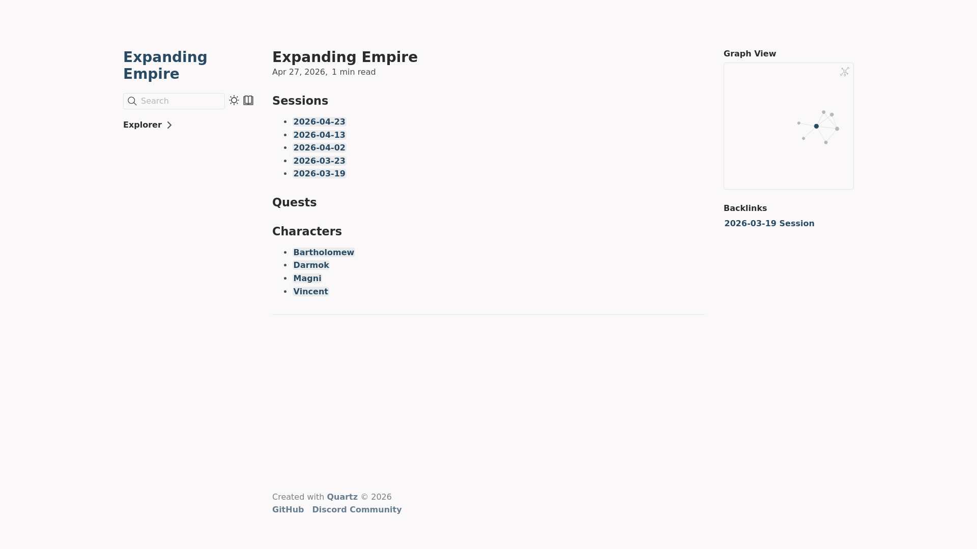 website screenshot of https://expandingempire.xyz/