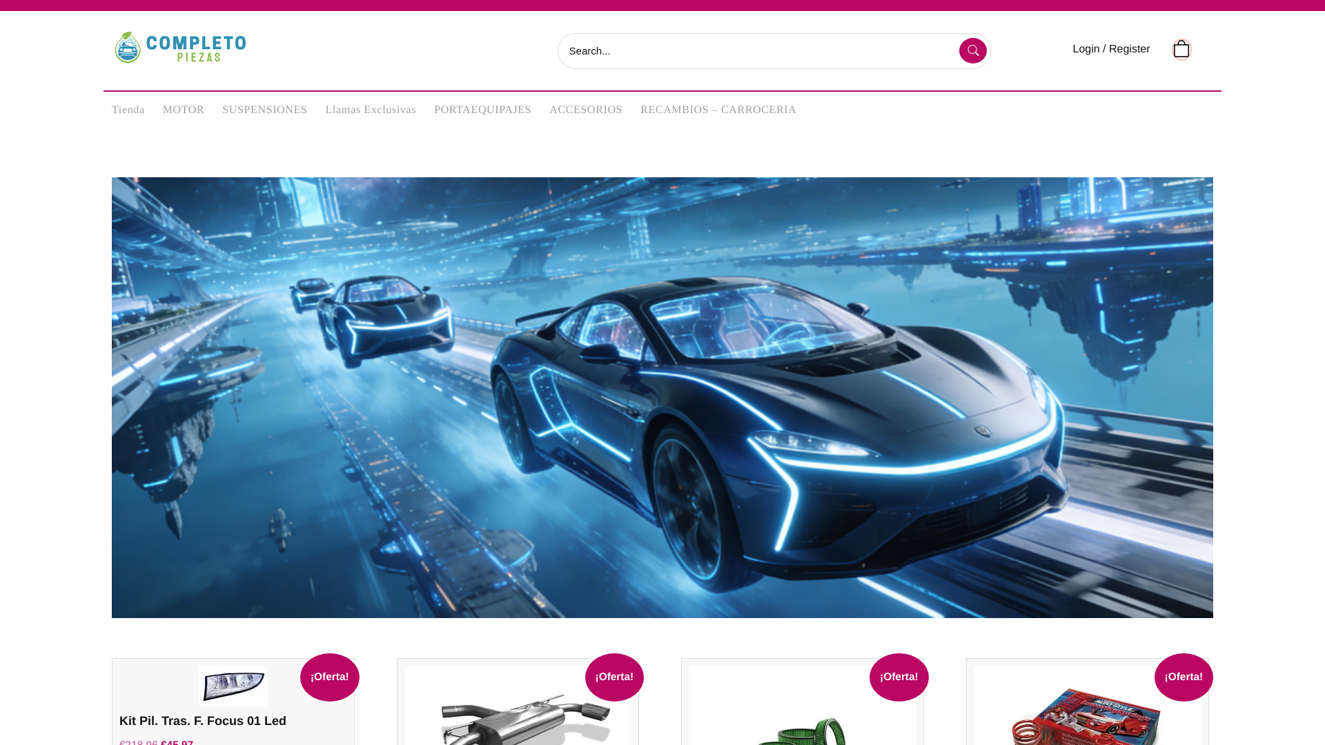 website screenshot of https://completopiezas.com/
