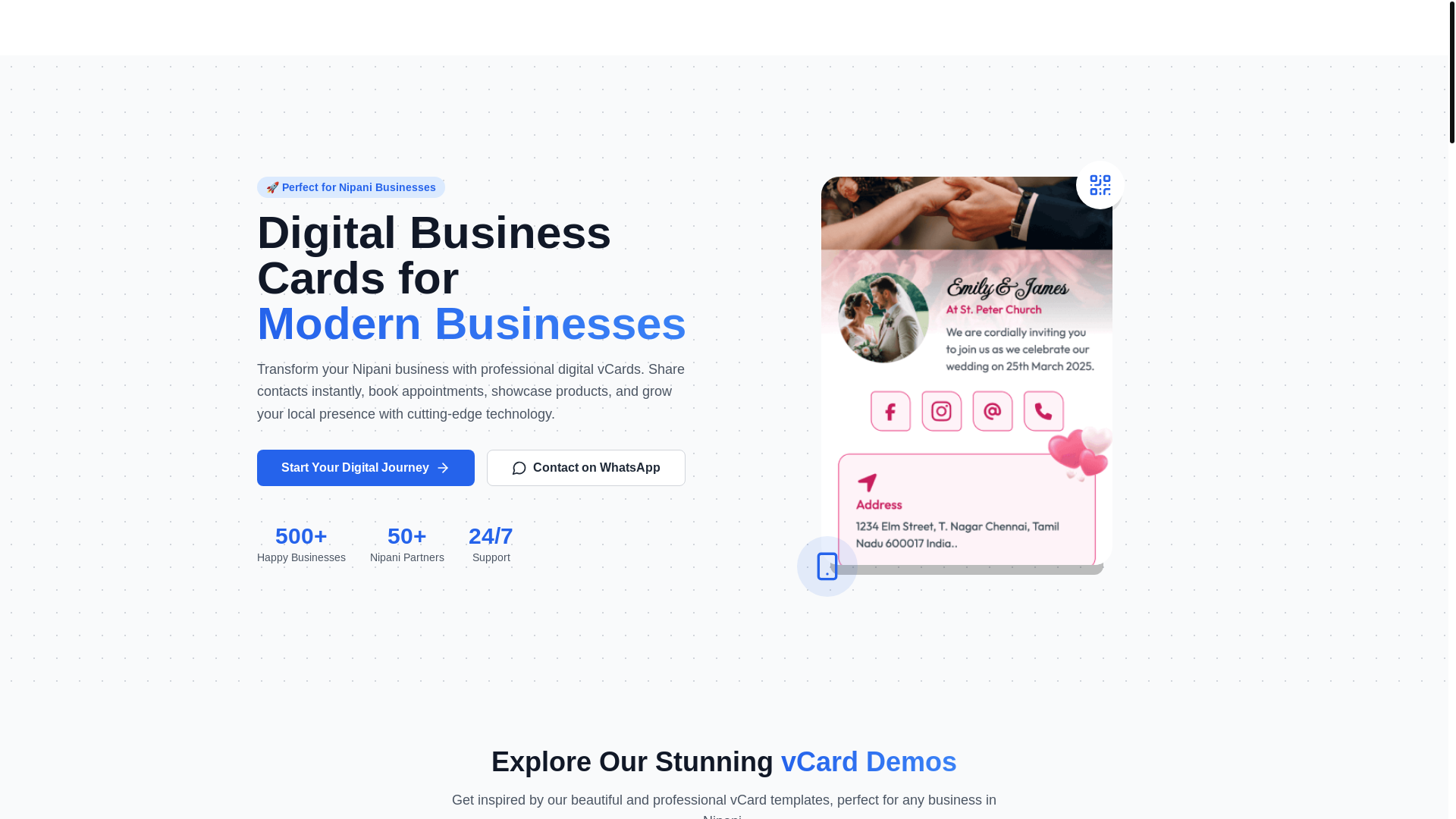 website screenshot of https://nippani.in/