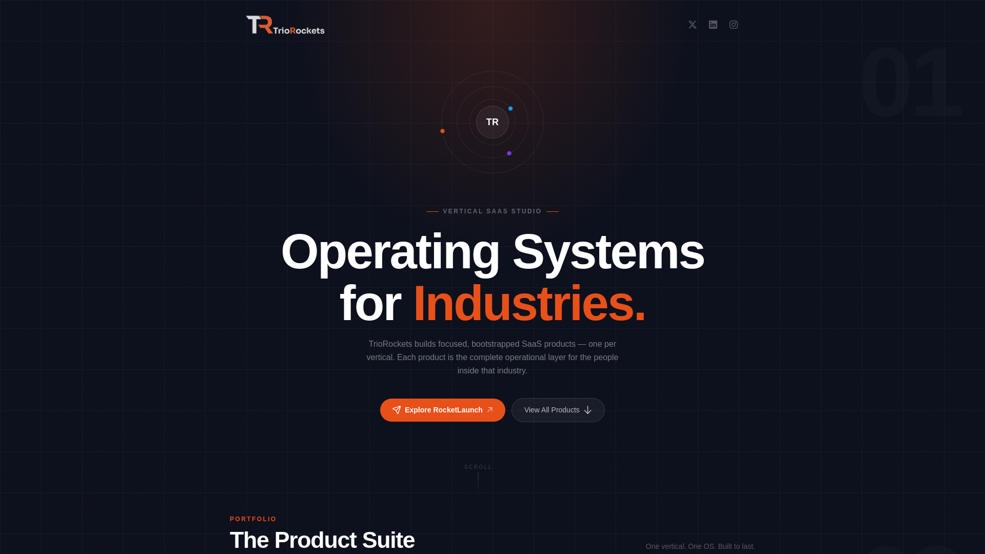 website screenshot of https://triorockets.pages.dev/