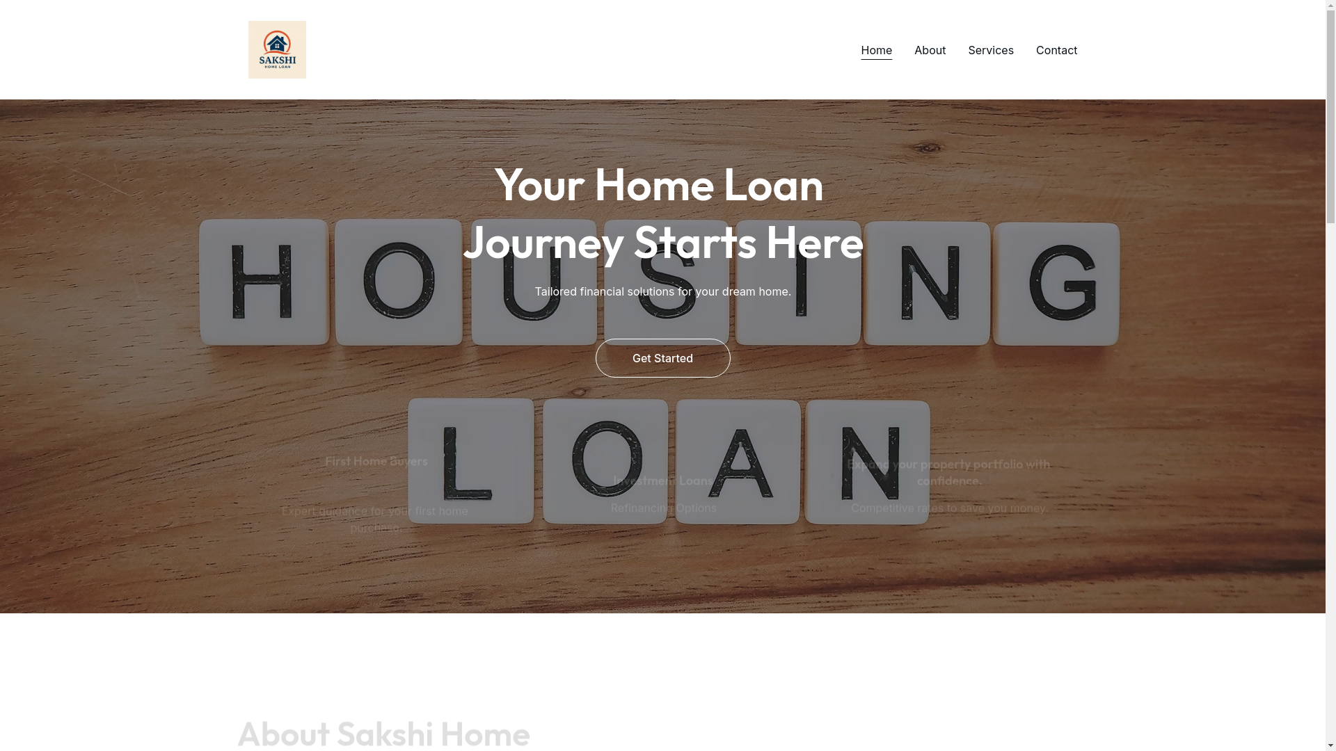 website screenshot of https://sakshihomeloan.com.au/