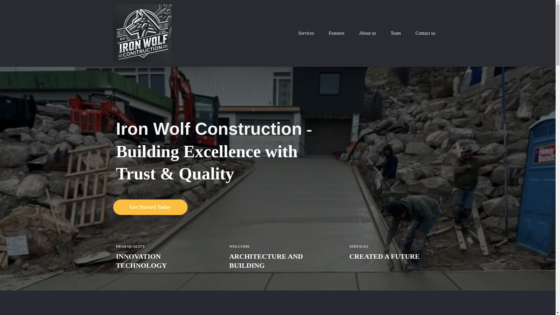 website screenshot of https://ironwolfconstruction1.com/