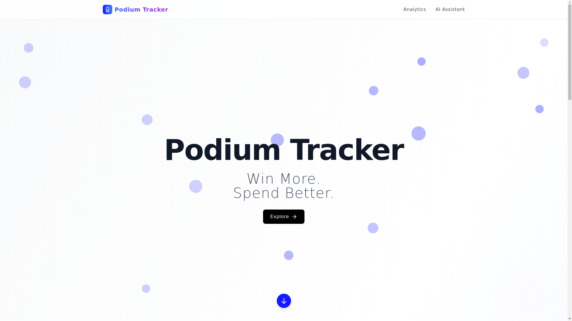 website screenshot of https://podiumtracker.com/
