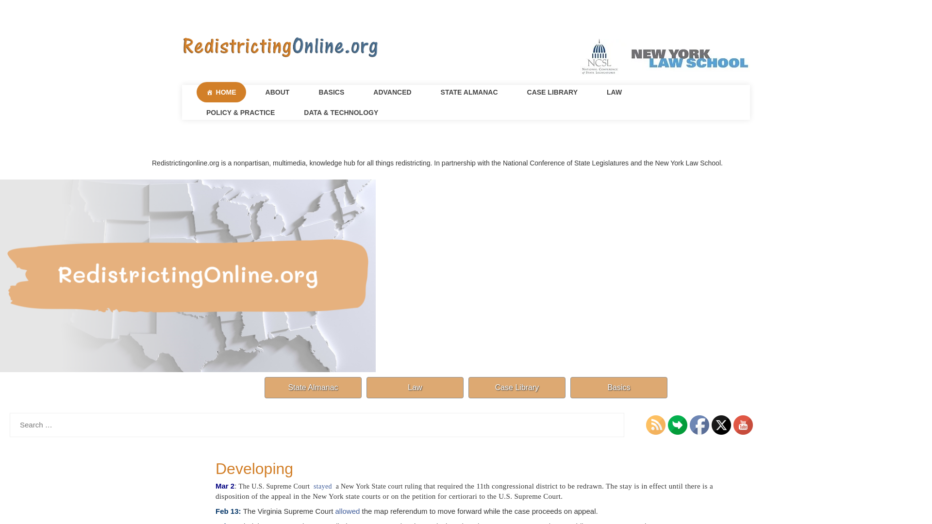 website screenshot of https://redistrictingonline.org/