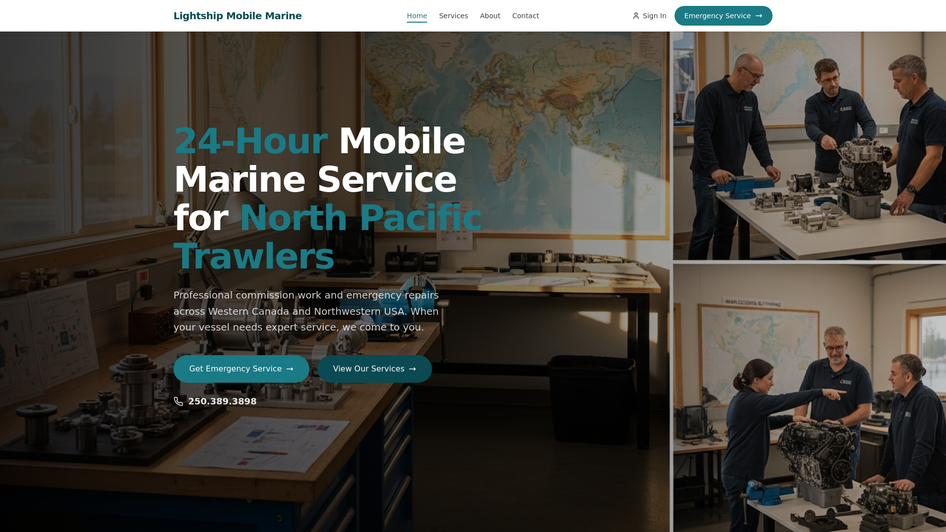 website screenshot of https://zb-lightship-mobile-marine.pages.dev/