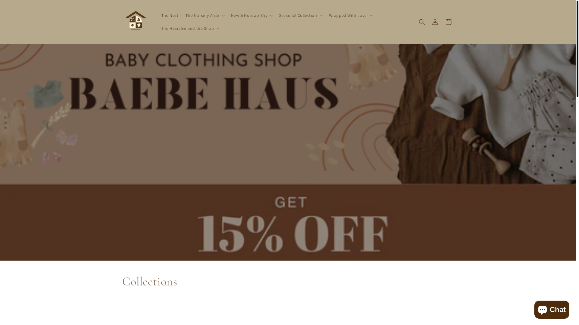website screenshot of https://baebehaus.com/