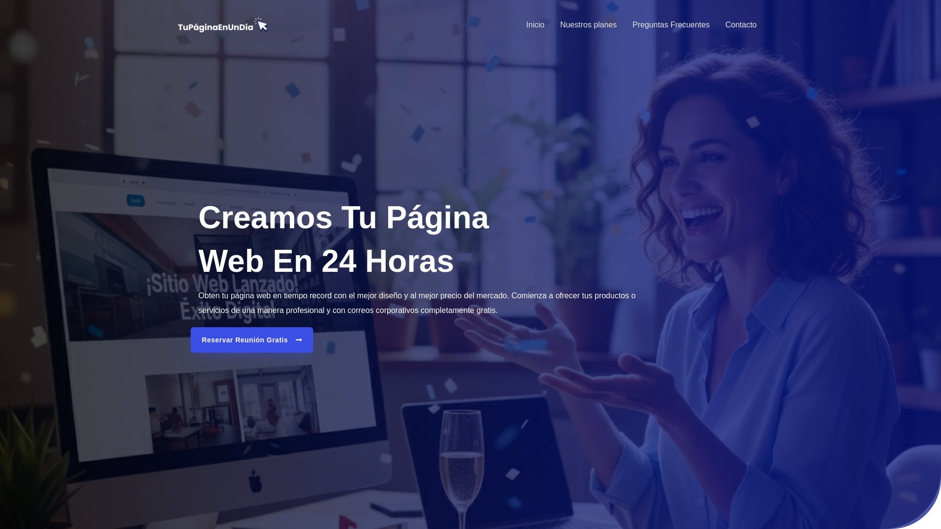 website screenshot of https://tupaginaenundia.cl/