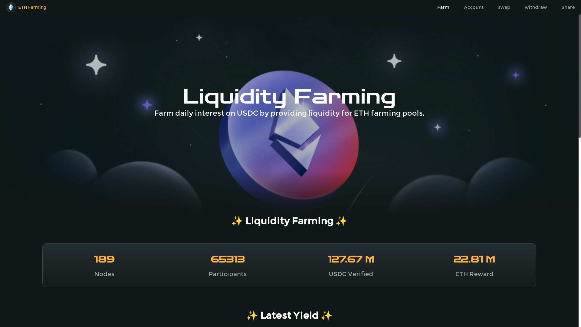 website screenshot of https://eth-miners.pages.dev/