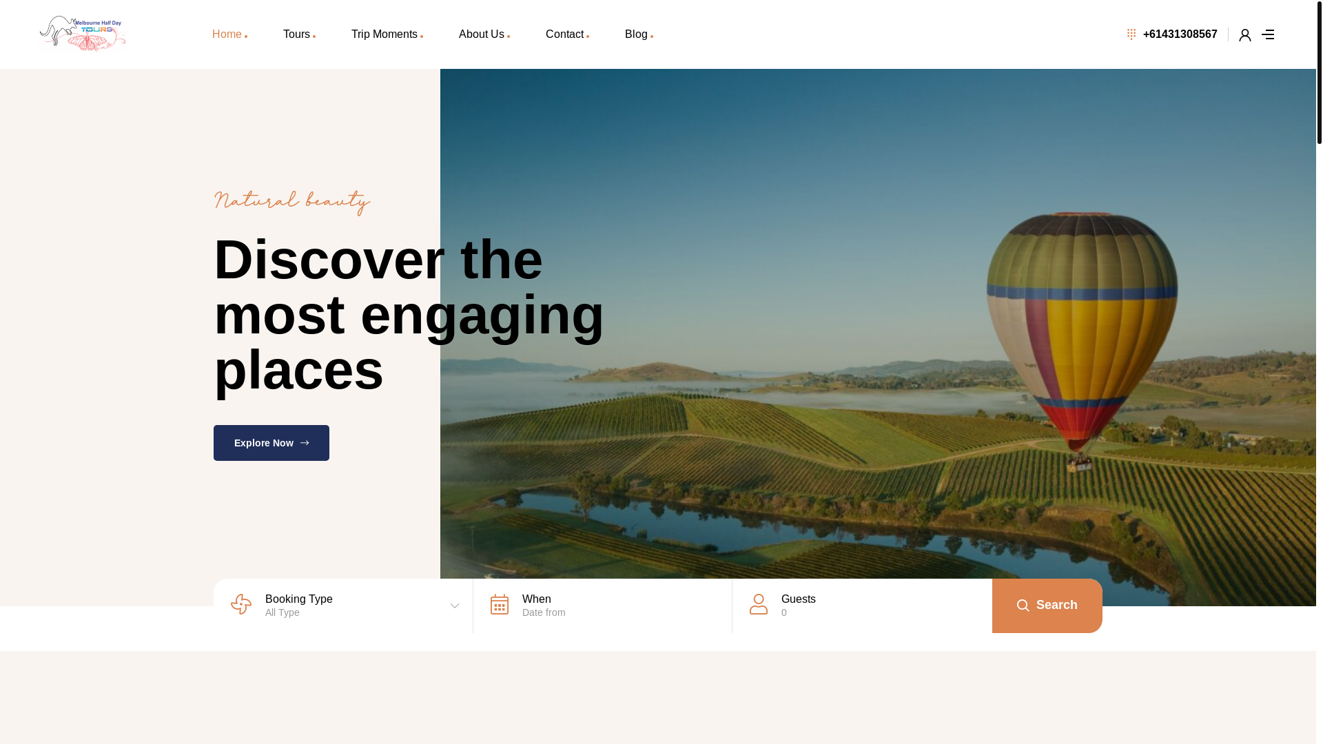 website screenshot of https://melbournehalfdaytours.online/