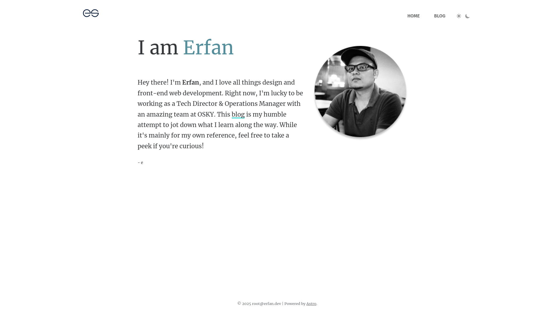 website screenshot of https://erfan-dev.pages.dev/
