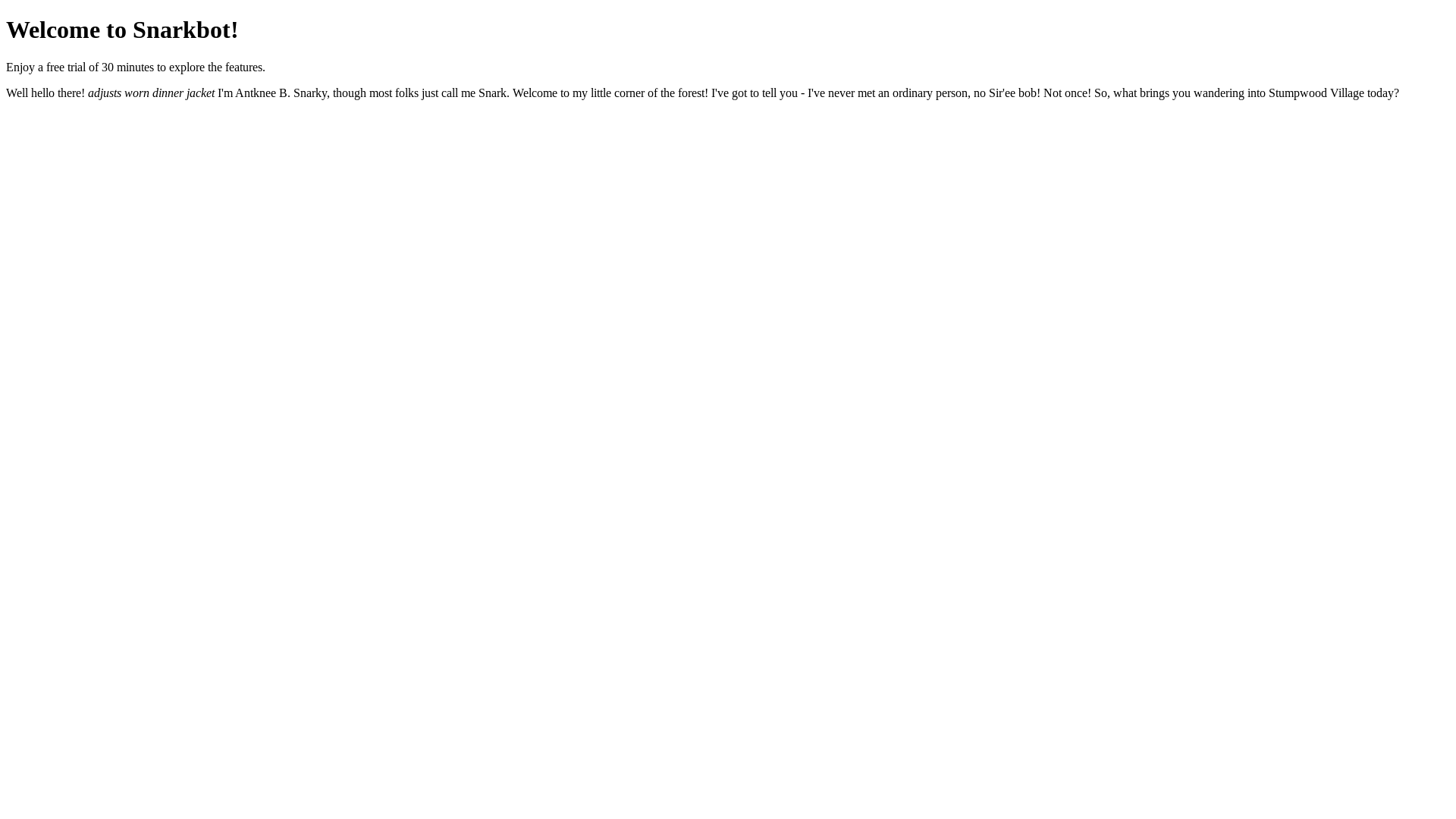 website screenshot of https://snarkbot-landing.pages.dev/