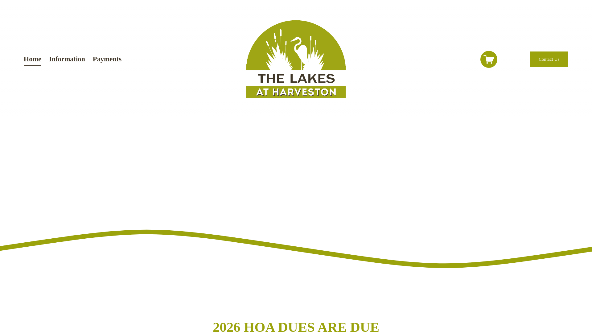website screenshot of https://lakesatharvestonhoa.org/